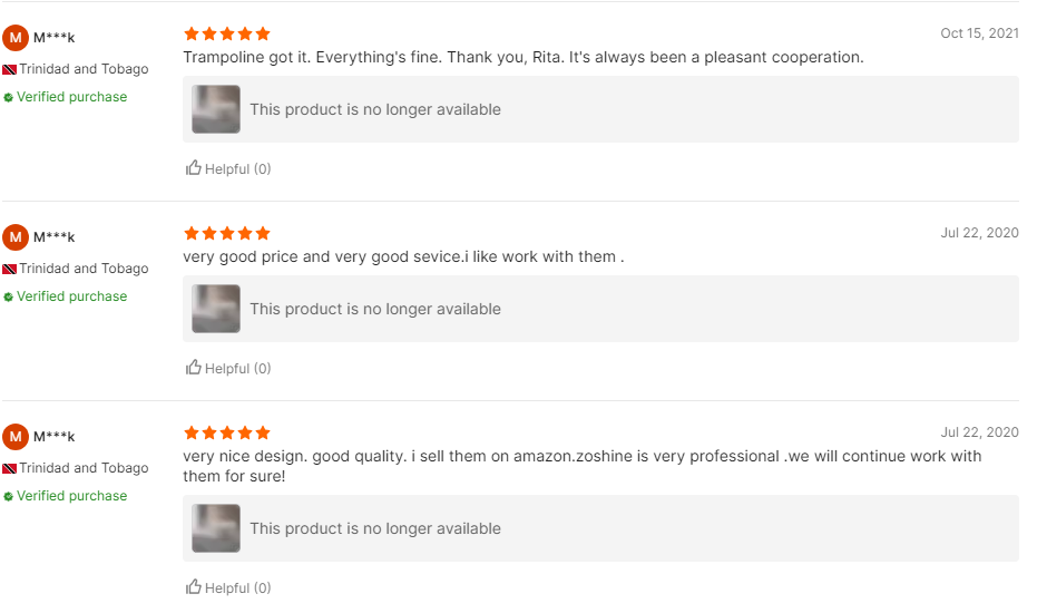 Avis sur la boutique