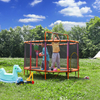 Trampoline ovale durable pour enfants avec filet de s&eacute;curit&eacute;