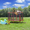 Trampoline ovale durable pour enfants avec filet de s&eacute;curit&eacute;