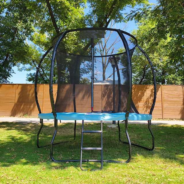 Trampoline citrouille stable &agrave; pattes en W avec filet de s&eacute;curit&eacute;