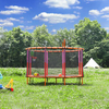 Trampoline ovale durable pour enfants avec filet de s&eacute;curit&eacute;