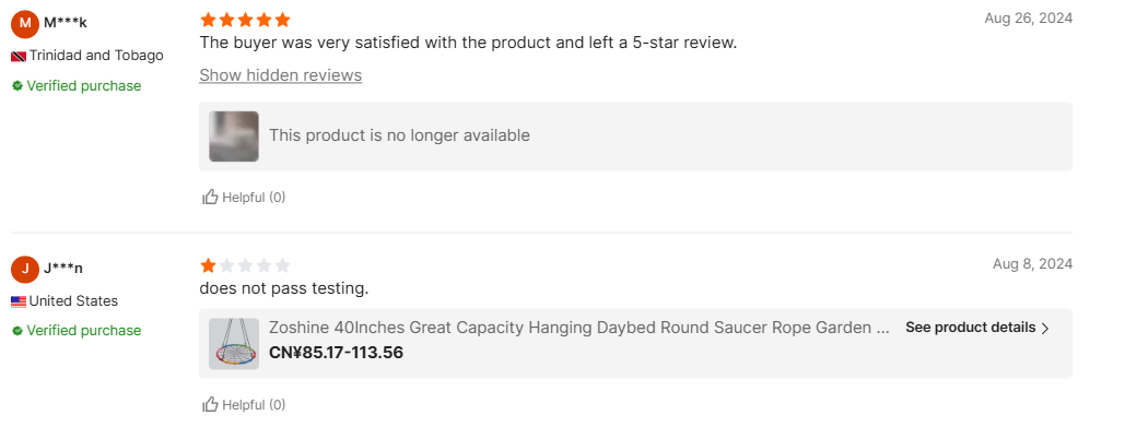 Avis sur la boutique