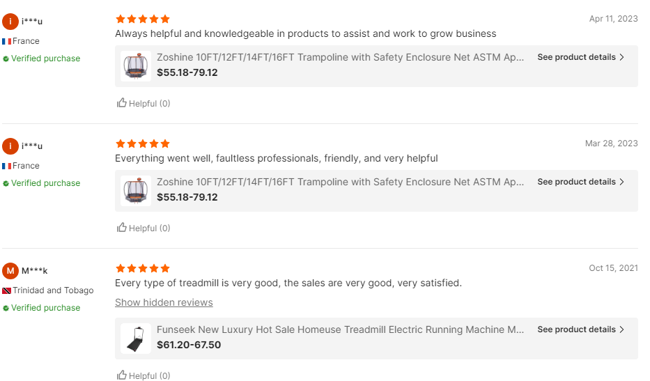 Avis sur la boutique 