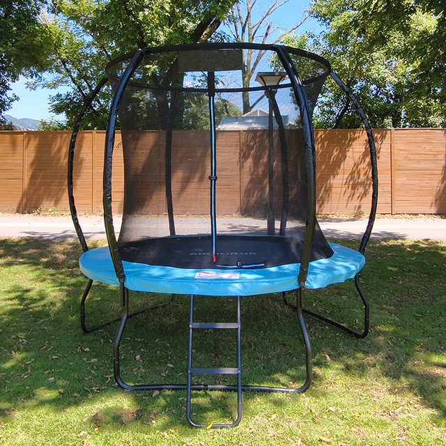 Trampoline citrouille stable &agrave; pattes en W avec filet de s&eacute;curit&eacute;