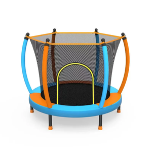 Trampoline pour enfants de 55 pouces avec filet de s&eacute;curit&eacute; int&eacute;rieur et ext&eacute;rieur