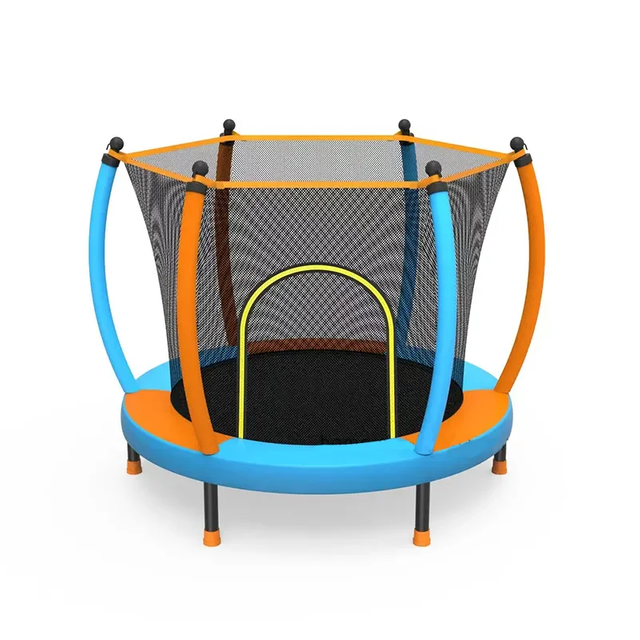 Trampoline pour enfants de 55 pouces avec filet de s&eacute;curit&eacute; int&eacute;rieur et ext&eacute;rieur