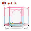 Trampoline pour enfants 3 en 1 de 60 pouces avec fosse &agrave; balles de panier de basket-ball