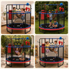 Trampoline pour enfants 5 en 1 de 55 pouces avec anneaux de balan&ccedil;oire pour sac de boxe