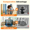 Trampoline pour enfants 6 en 1 de 55 pouces avec sac de boxe pour panier de basket-ball