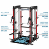 M1 PRO Rouge Noir Smith Machine Power Rack Home Gym