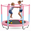 Trampoline pour enfants 3 en 1 de 60 pouces avec fosse &agrave; balles de panier de basket-ball