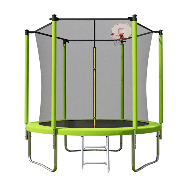 Trampoline rond ext&eacute;rieur avec filet de s&eacute;curit&eacute; pour panier de basket