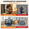 Trampoline pour enfants 5 en 1 de 55 pouces avec anneaux de balan&ccedil;oire pour sac de boxe