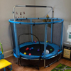 Trampoline pour enfants 3 en 1 de 55 pouces avec balan&ccedil;oire pour sac de boxe