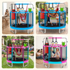 Trampoline pour enfants 6 en 1 de 55 pouces avec sac de boxe pour panier de basket-ball