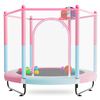 Trampoline pour enfants 3 en 1 de 60 pouces avec fosse &agrave; balles de panier de basket-ball